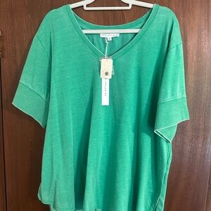 Emerald Green Boxy Short Sleeve Tee